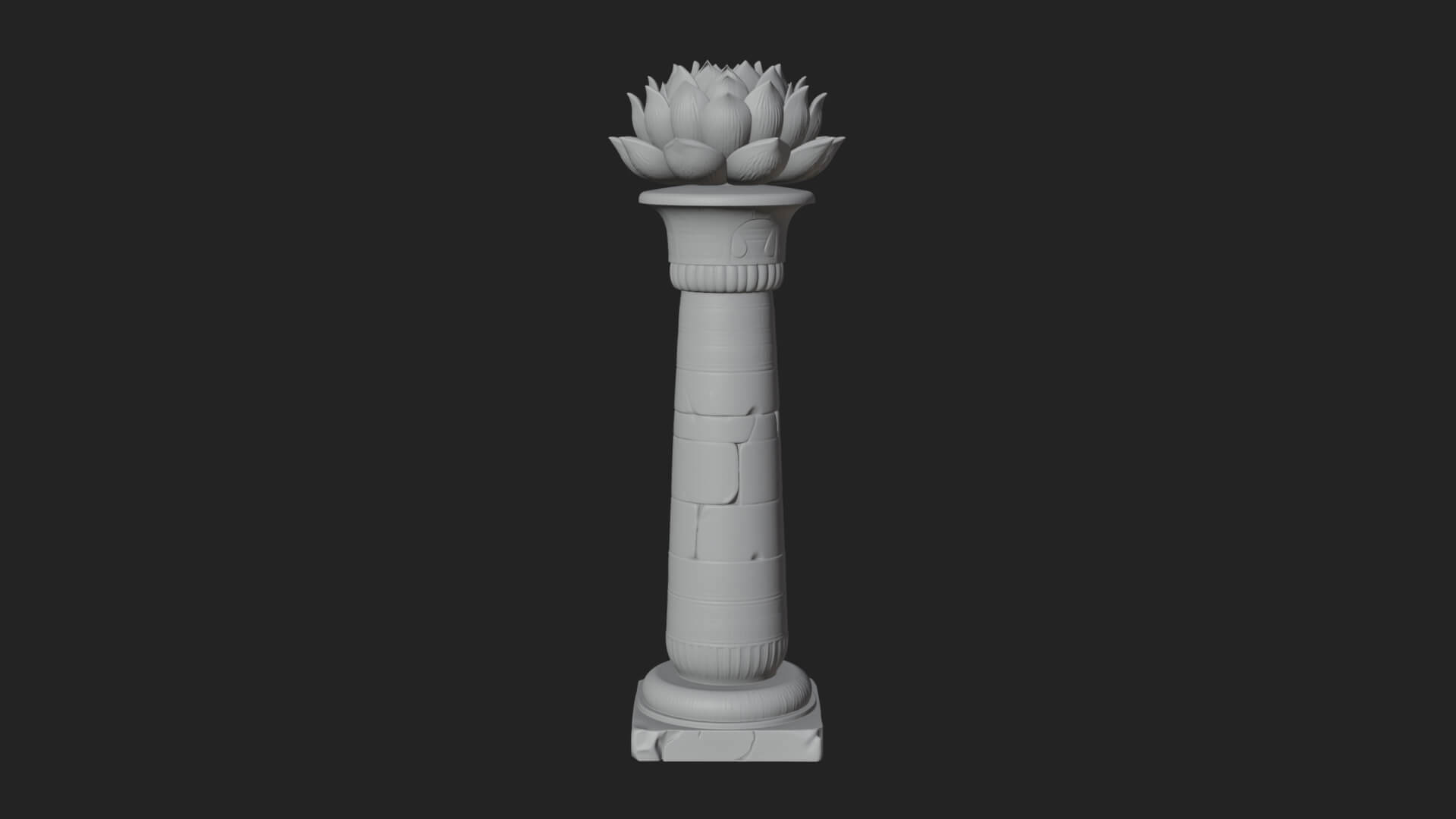 Lotus Column Capital Design 13 3d Print Model 3D Model