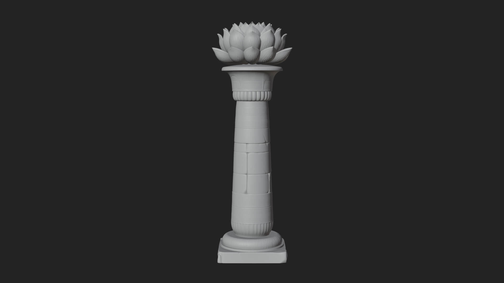 Lotus Column Capital Design 13 3d Print Model 3D Model