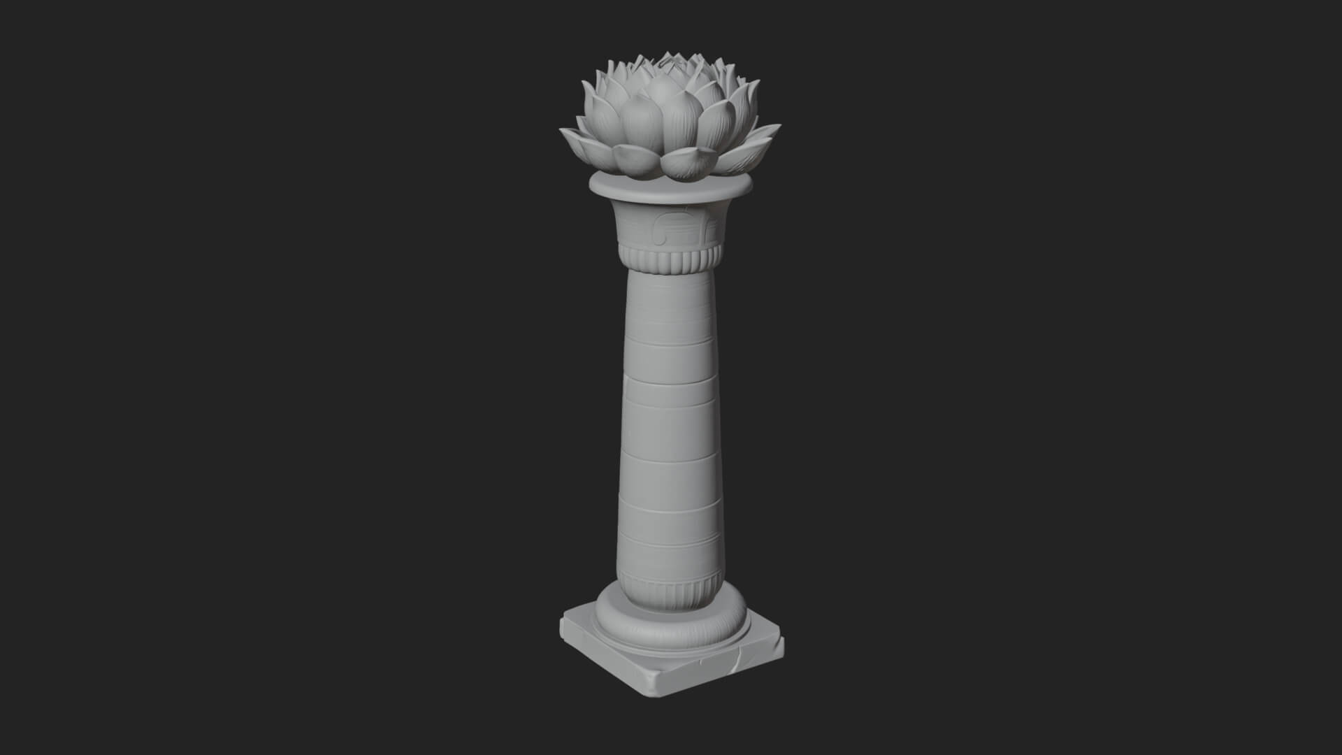 Lotus Column Capital Design 13 3d Print Model 3D Model