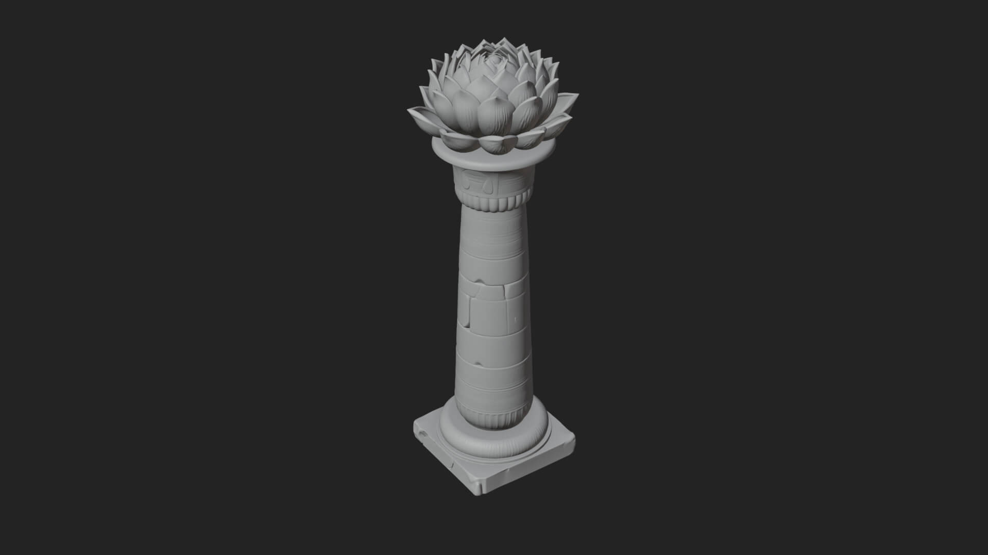 Lotus Column Capital Design 13 3d Print Model 3D Model