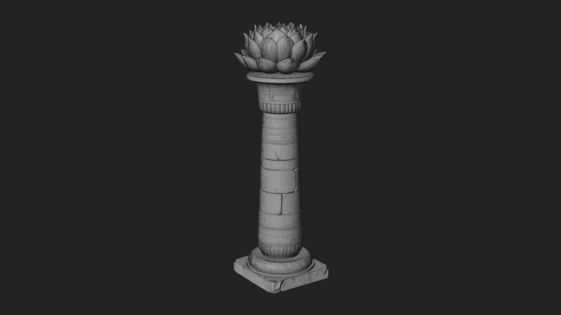 Lotus Column Capital Design 13 3d Print Model 3D Model
