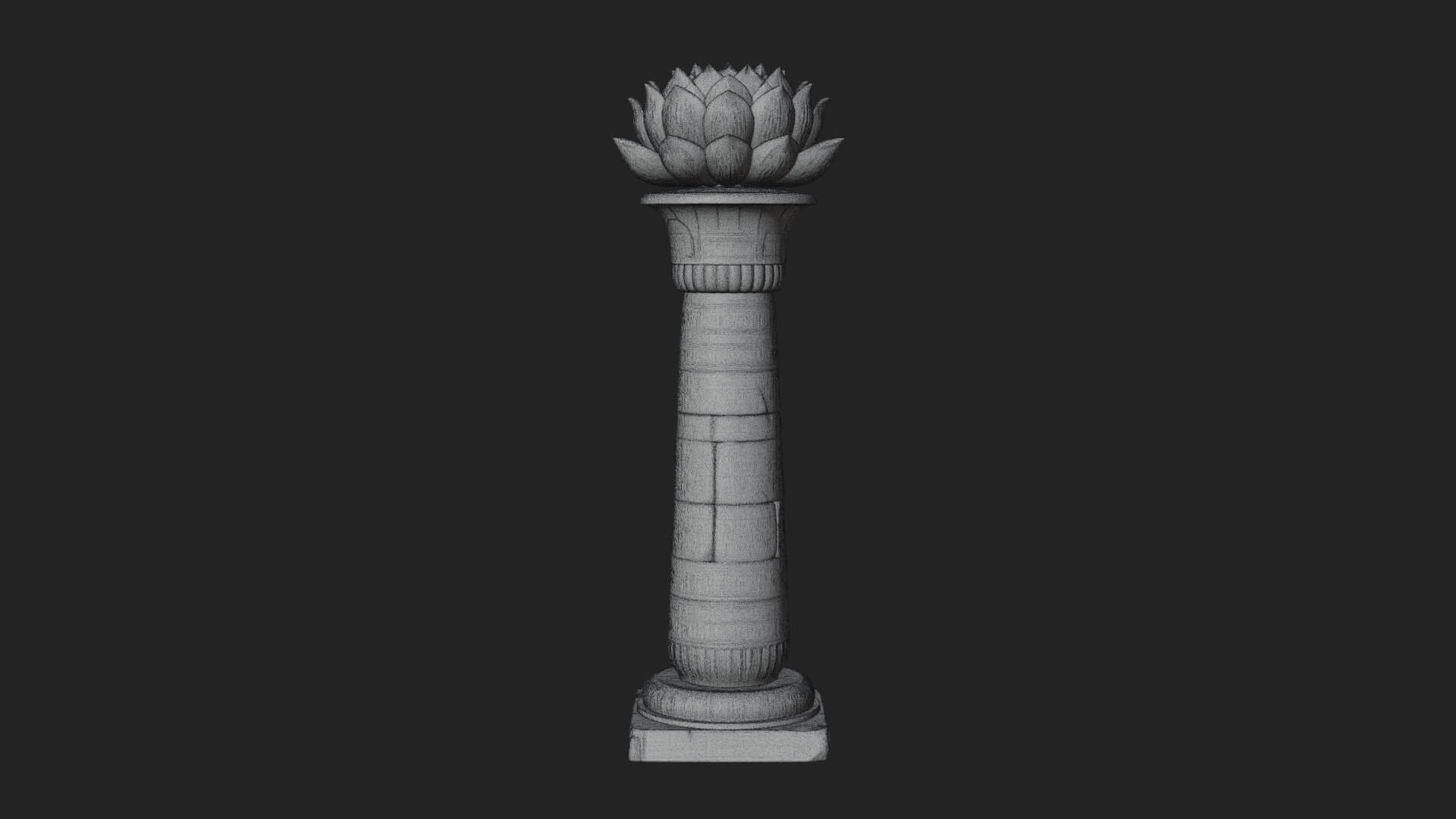 Lotus Column Capital Design 13 3d Print Model 3D Model