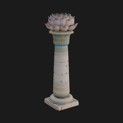 Lotus Column Capital Design 13 3d Print Model