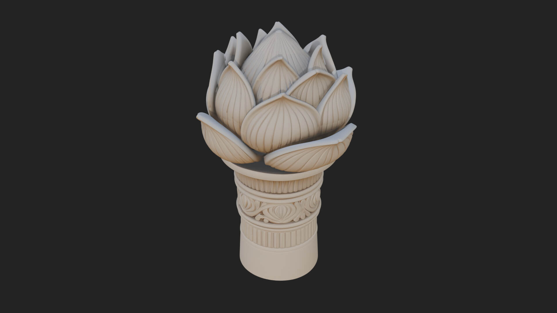 Lotus Column Capital Design 14 3D Print Model 3D Model