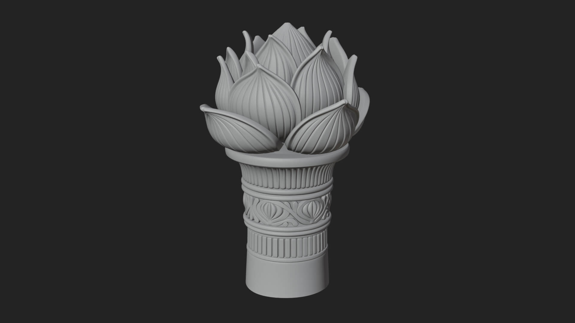 Lotus Column Capital Design 14 3D Print Model 3D Model