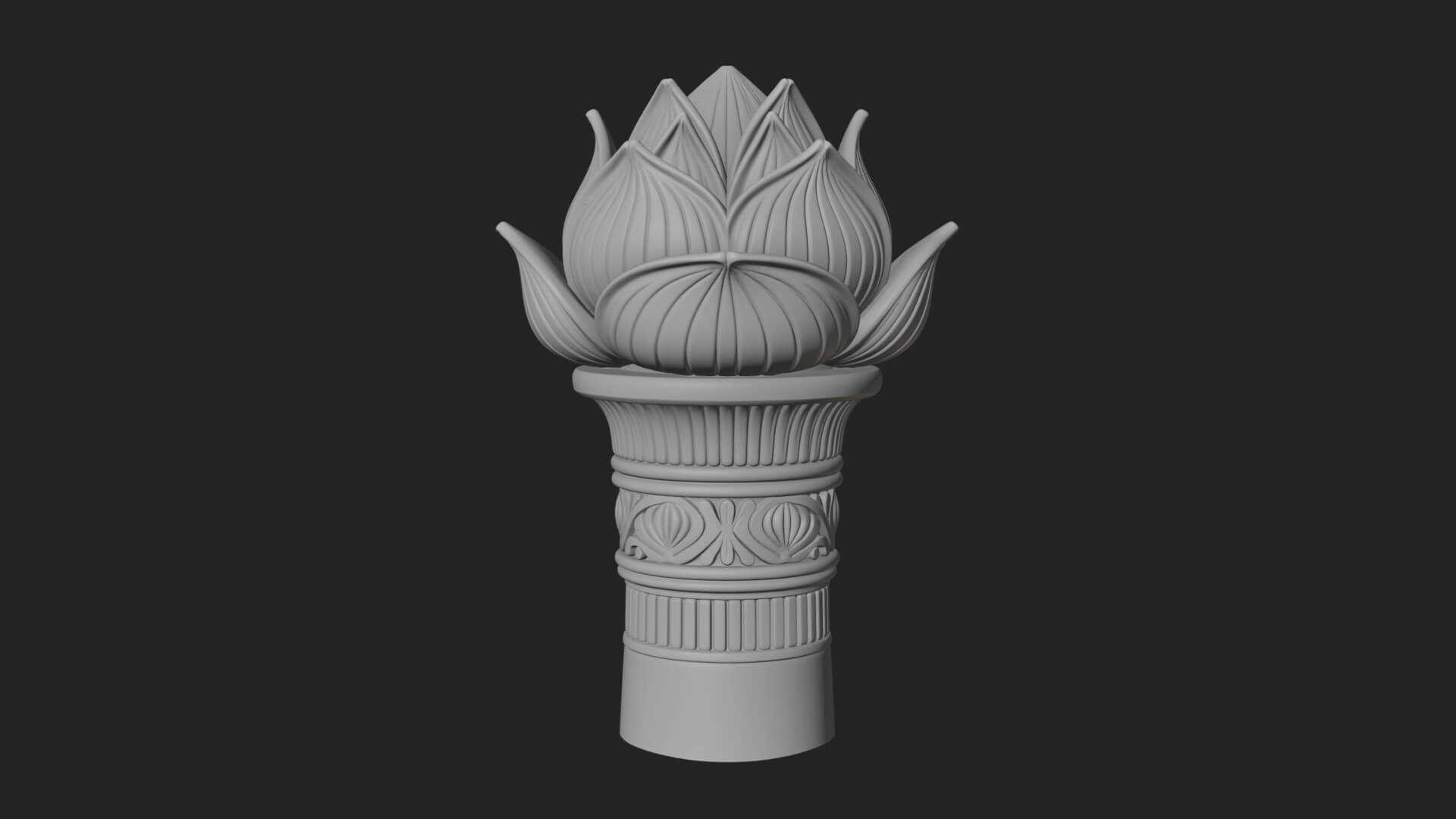 Lotus Column Capital Design 14 3D Print Model 3D Model