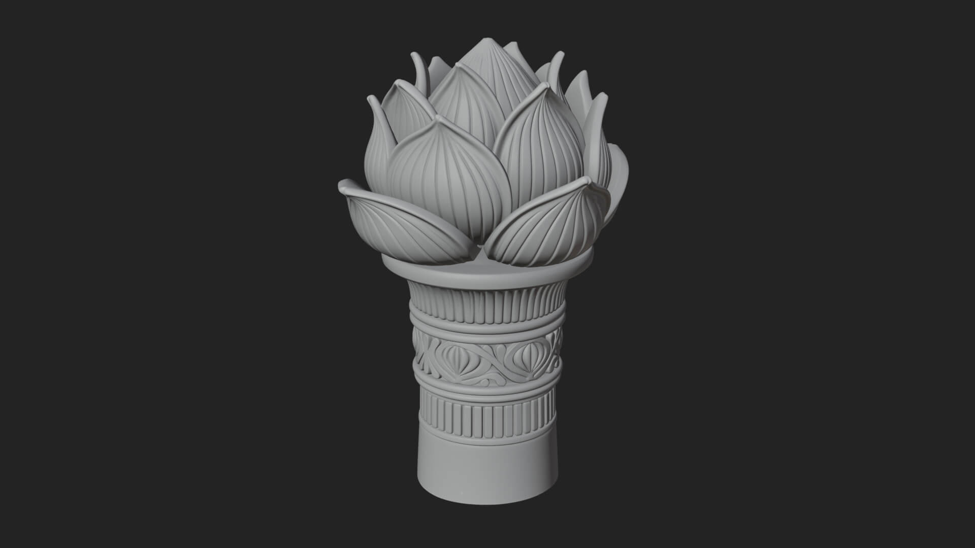 Lotus Column Capital Design 14 3D Print Model 3D Model