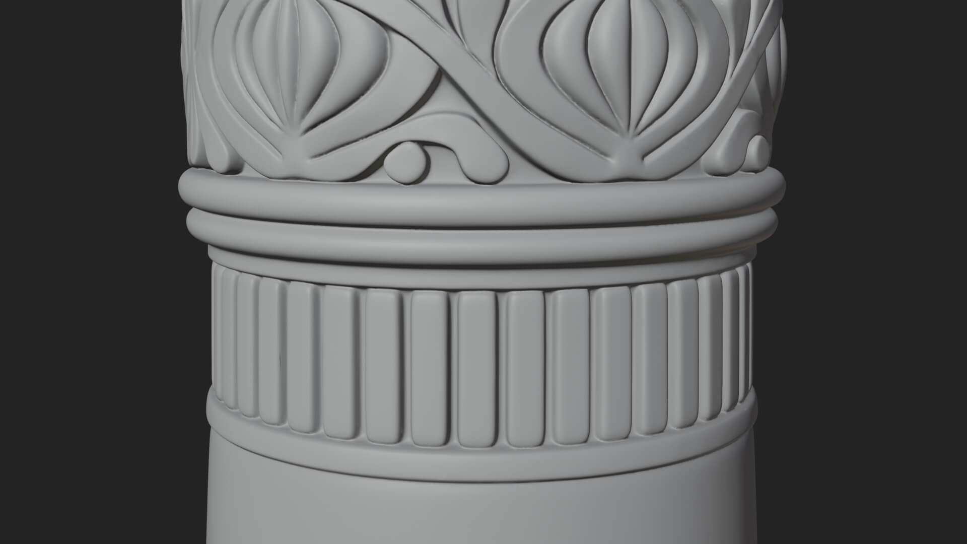 Lotus Column Capital Design 14 3D Print Model 3D Model