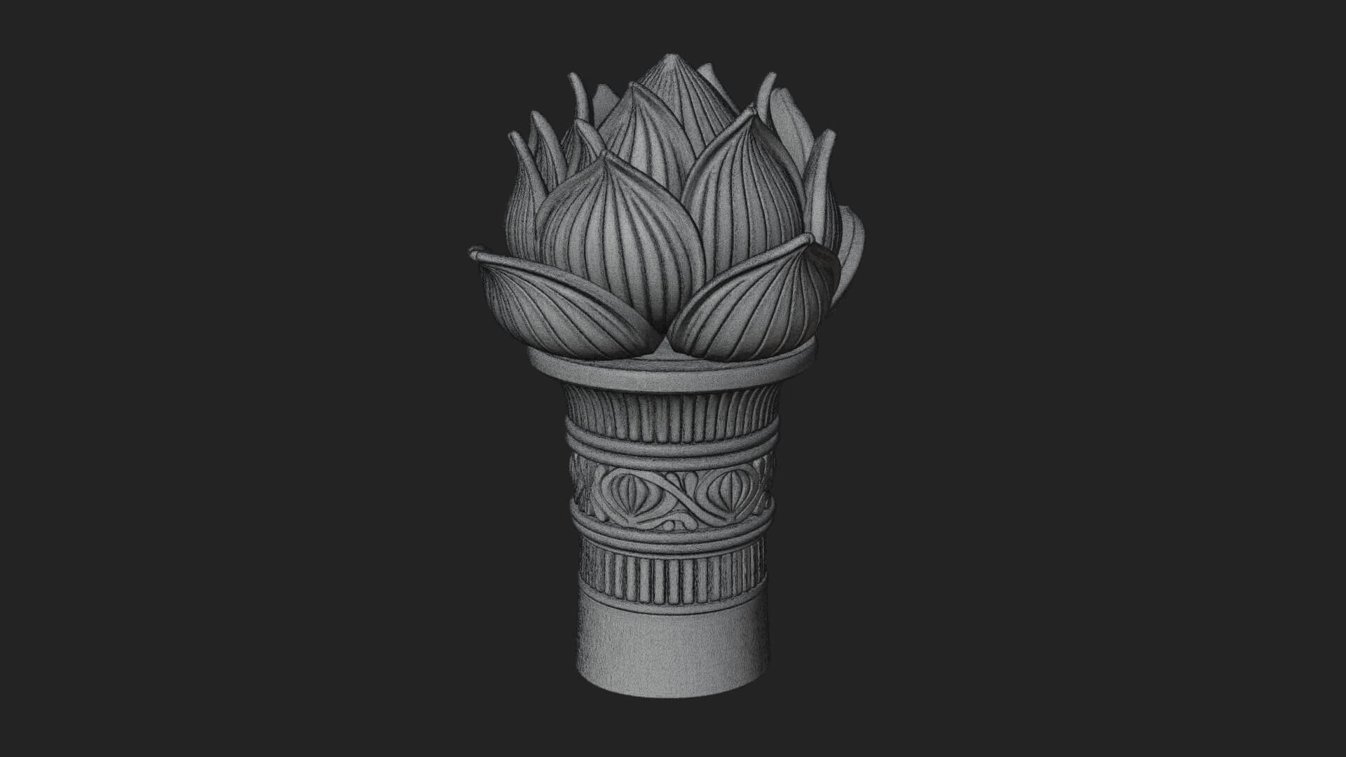 Lotus Column Capital Design 14 3D Print Model 3D Model