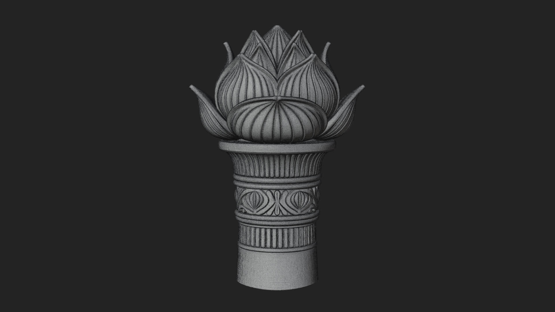 Lotus Column Capital Design 14 3D Print Model 3D Model