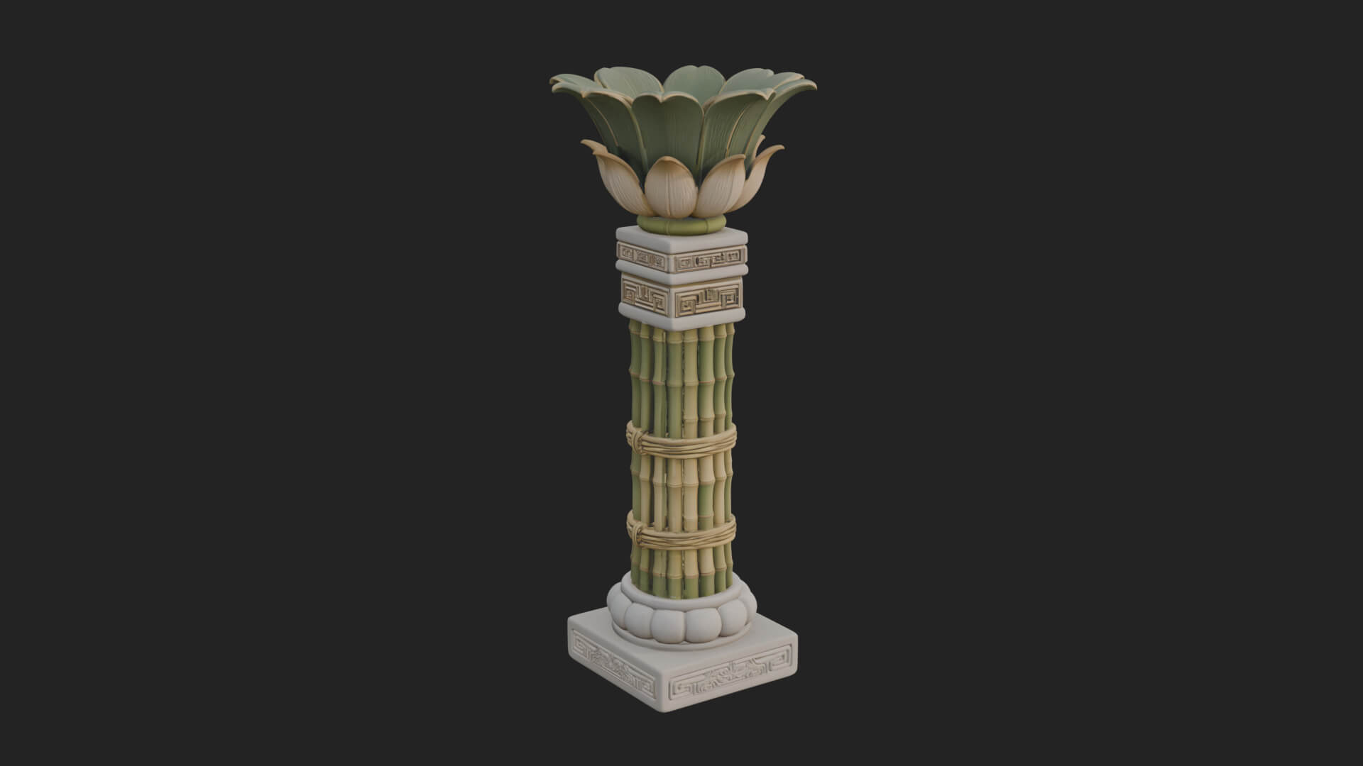 Lotus Column Capital Design 15 3D Print Model 3D Model