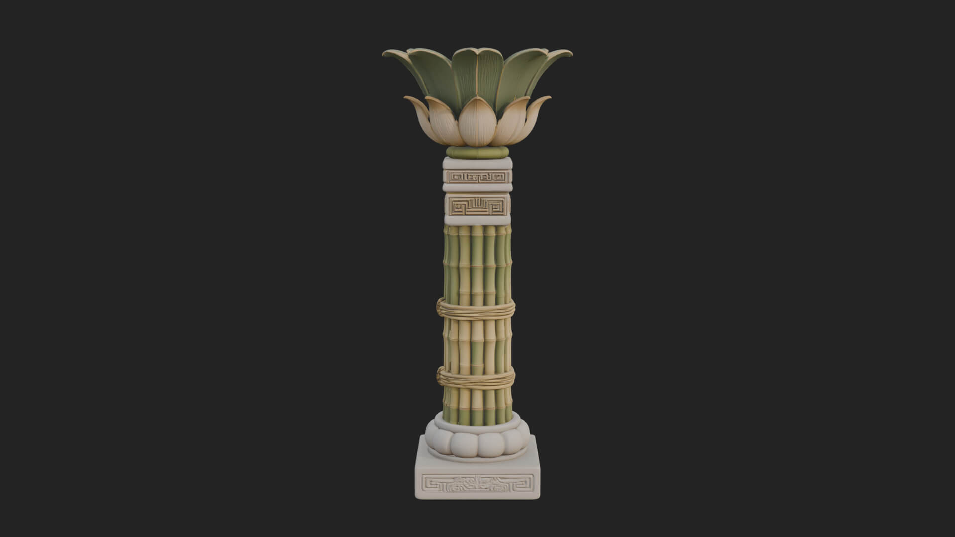 Lotus Column Capital Design 15 3D Print Model 3D Model