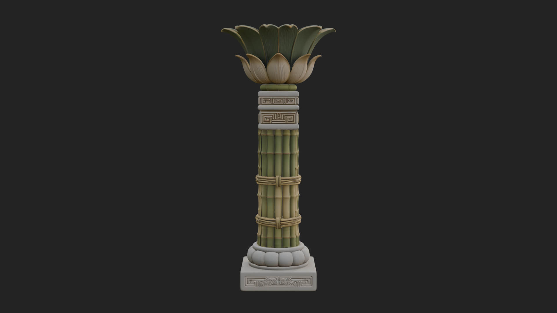 Lotus Column Capital Design 15 3D Print Model 3D Model