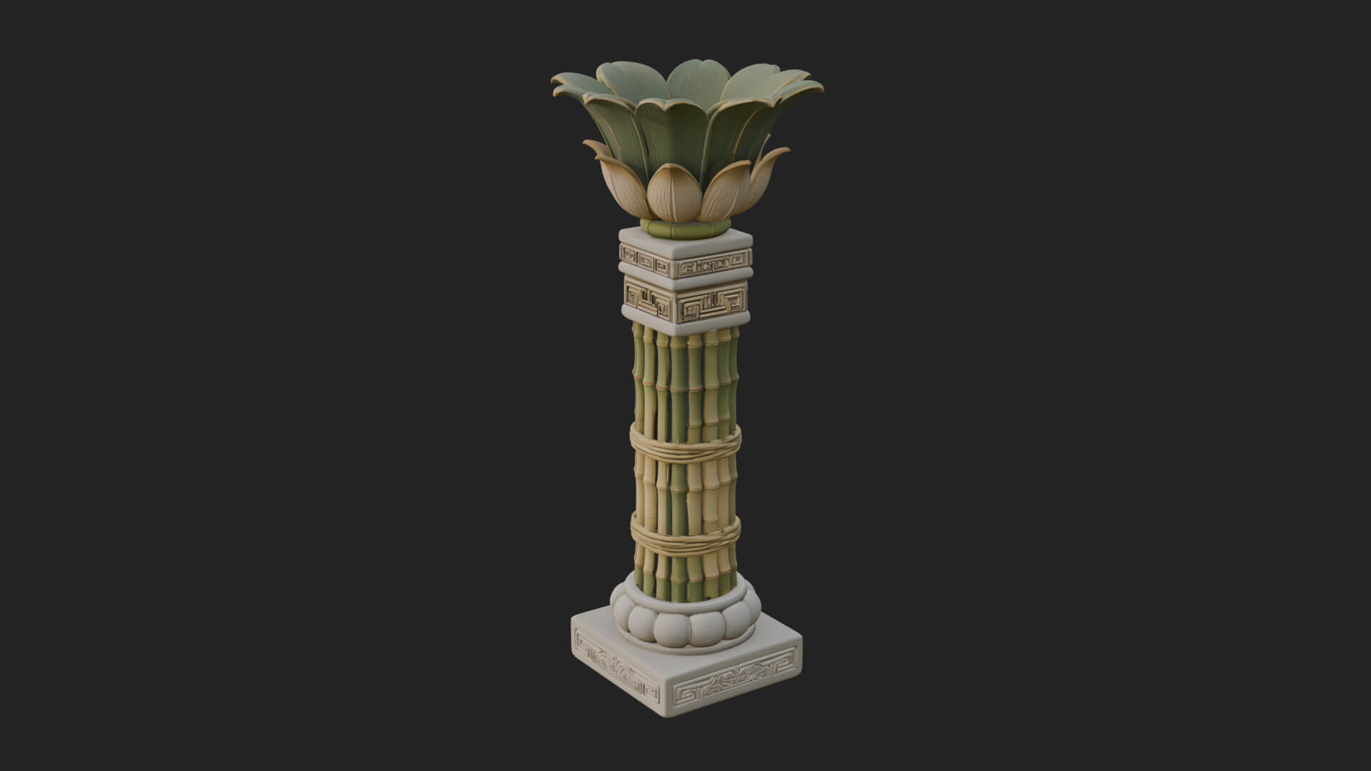 Lotus Column Capital Design 15 3D Print Model 3D Model