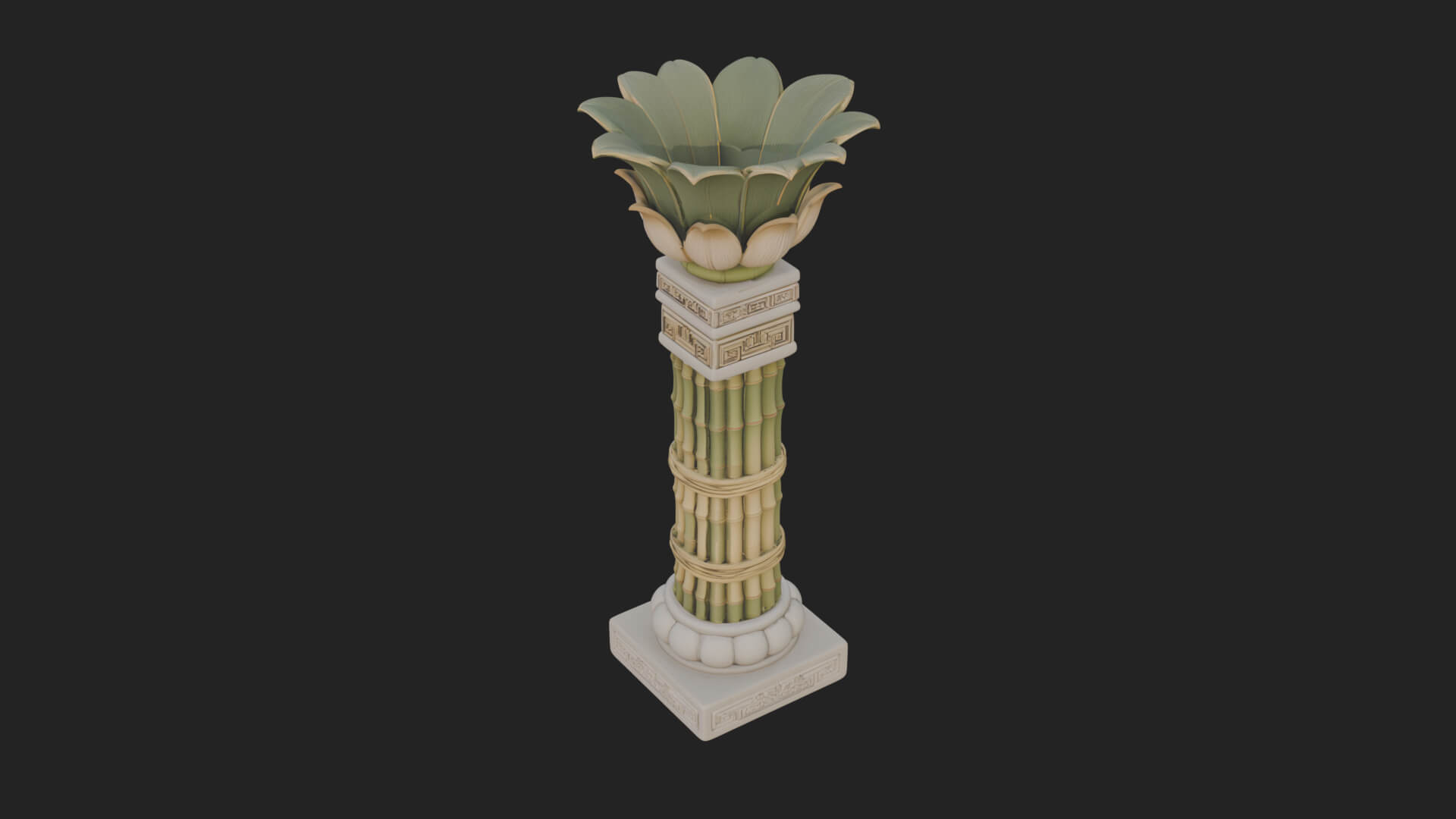 Lotus Column Capital Design 15 3D Print Model 3D Model