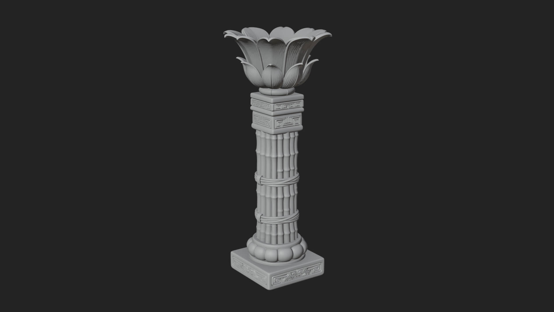 Lotus Column Capital Design 15 3D Print Model 3D Model