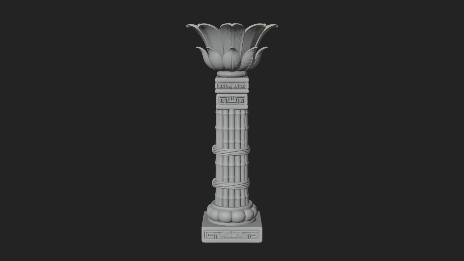 Lotus Column Capital Design 15 3D Print Model 3D Model