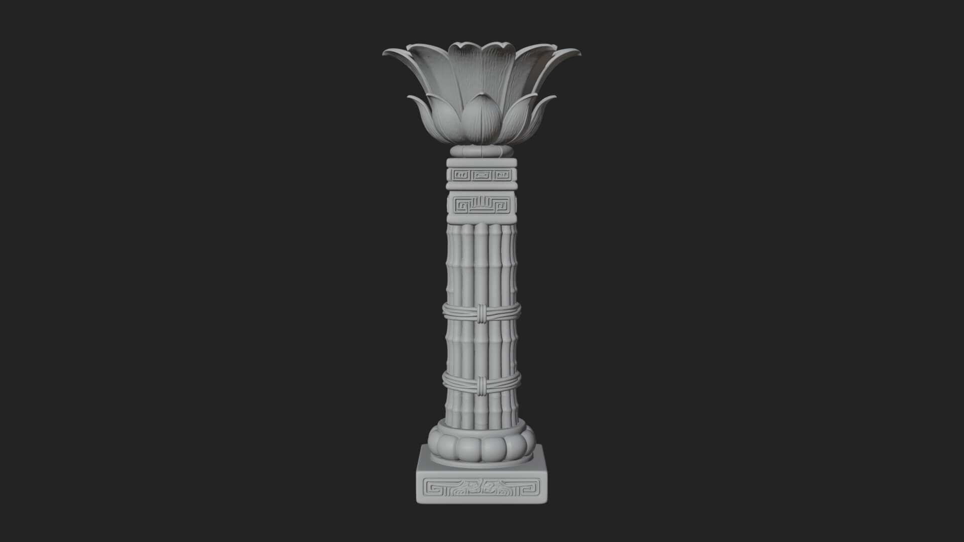 Lotus Column Capital Design 15 3D Print Model 3D Model