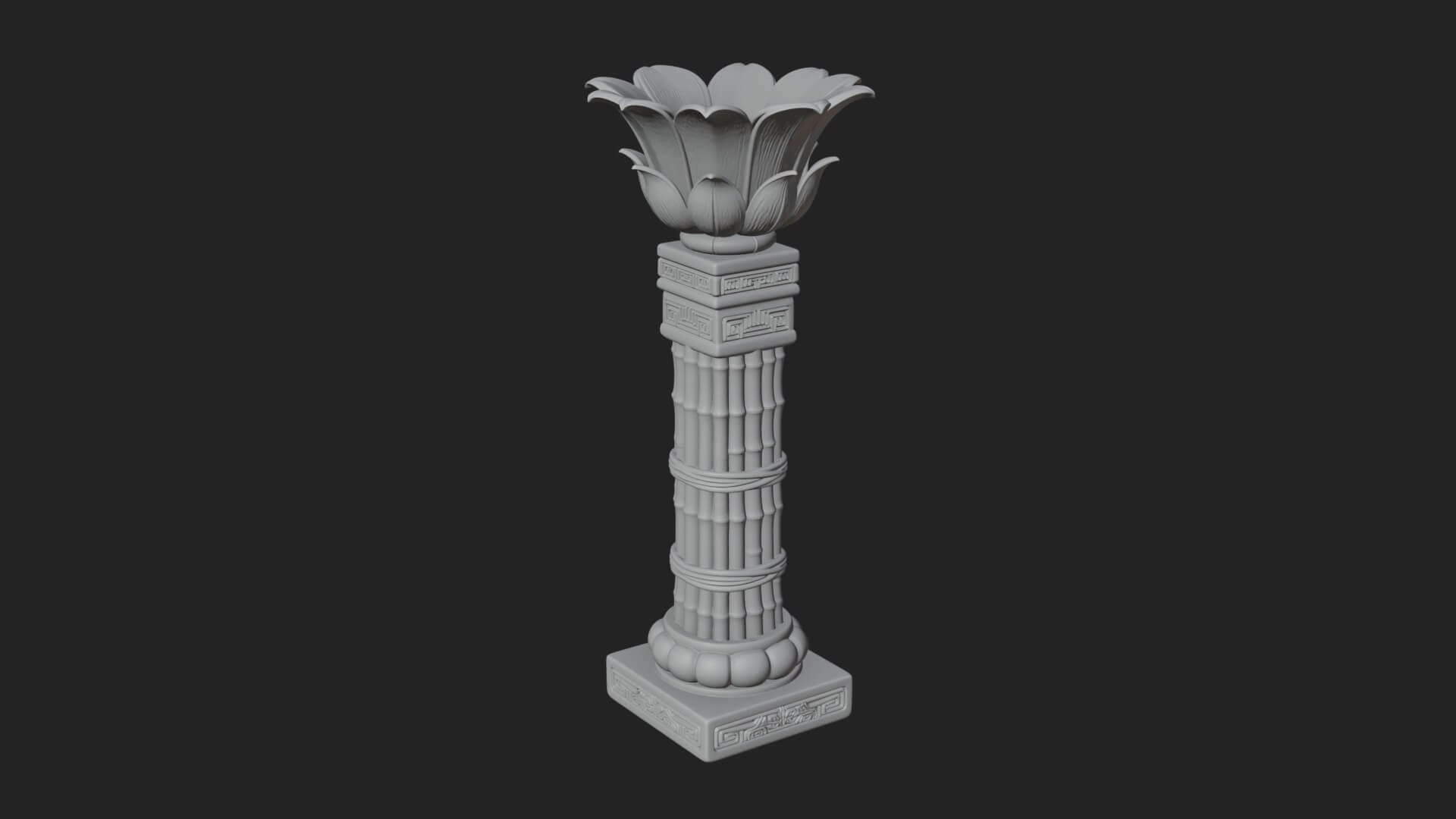Lotus Column Capital Design 15 3D Print Model 3D Model
