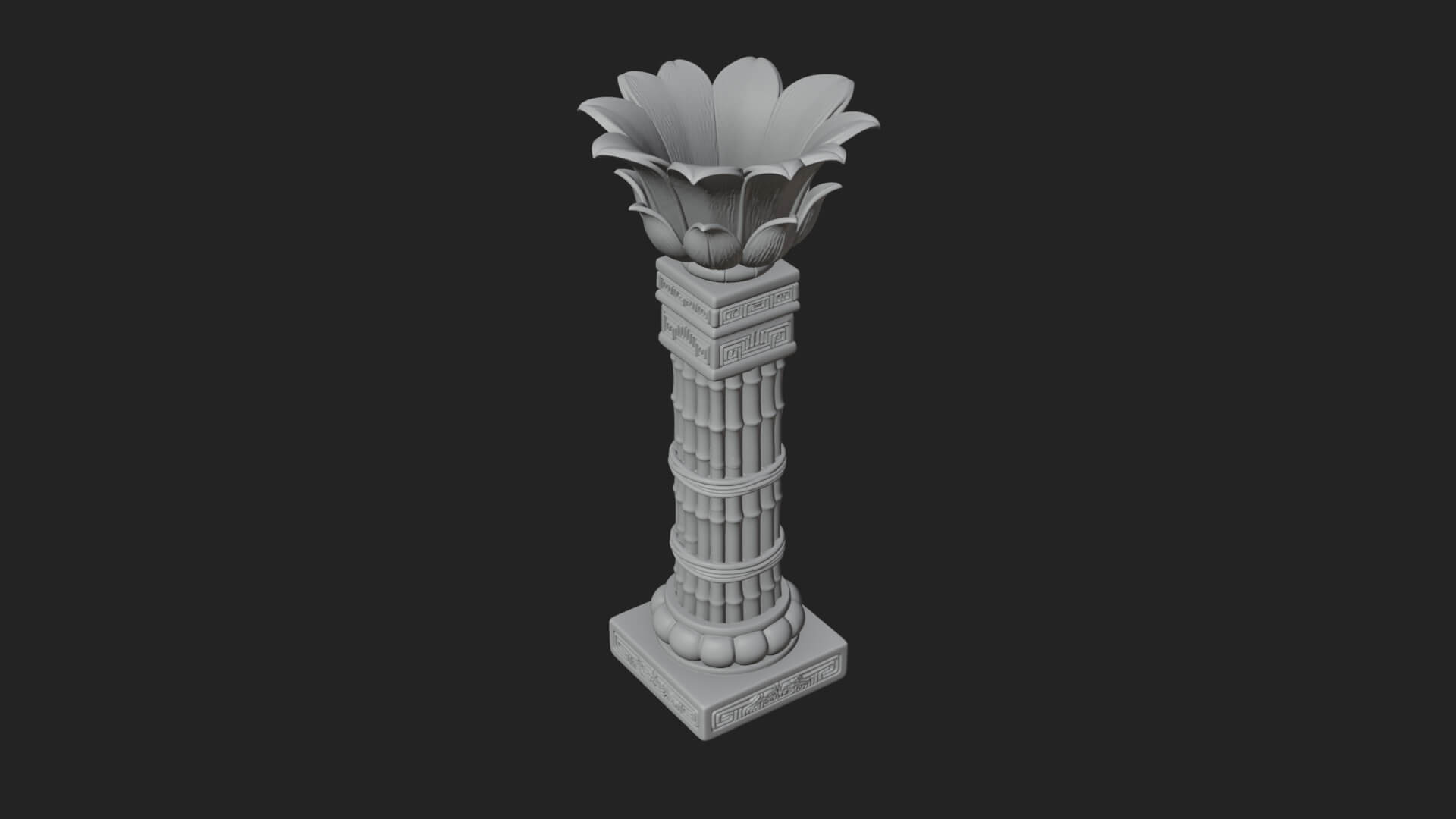 Lotus Column Capital Design 15 3D Print Model 3D Model