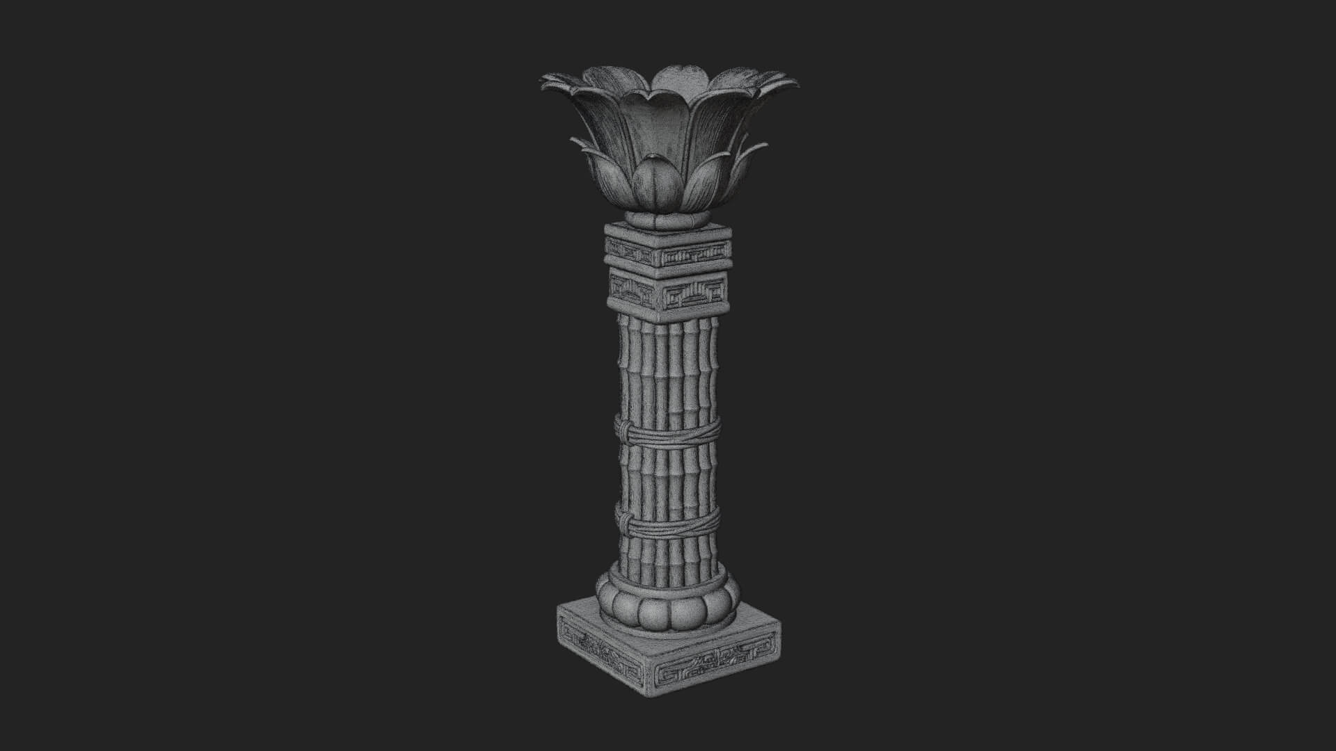 Lotus Column Capital Design 15 3D Print Model 3D Model