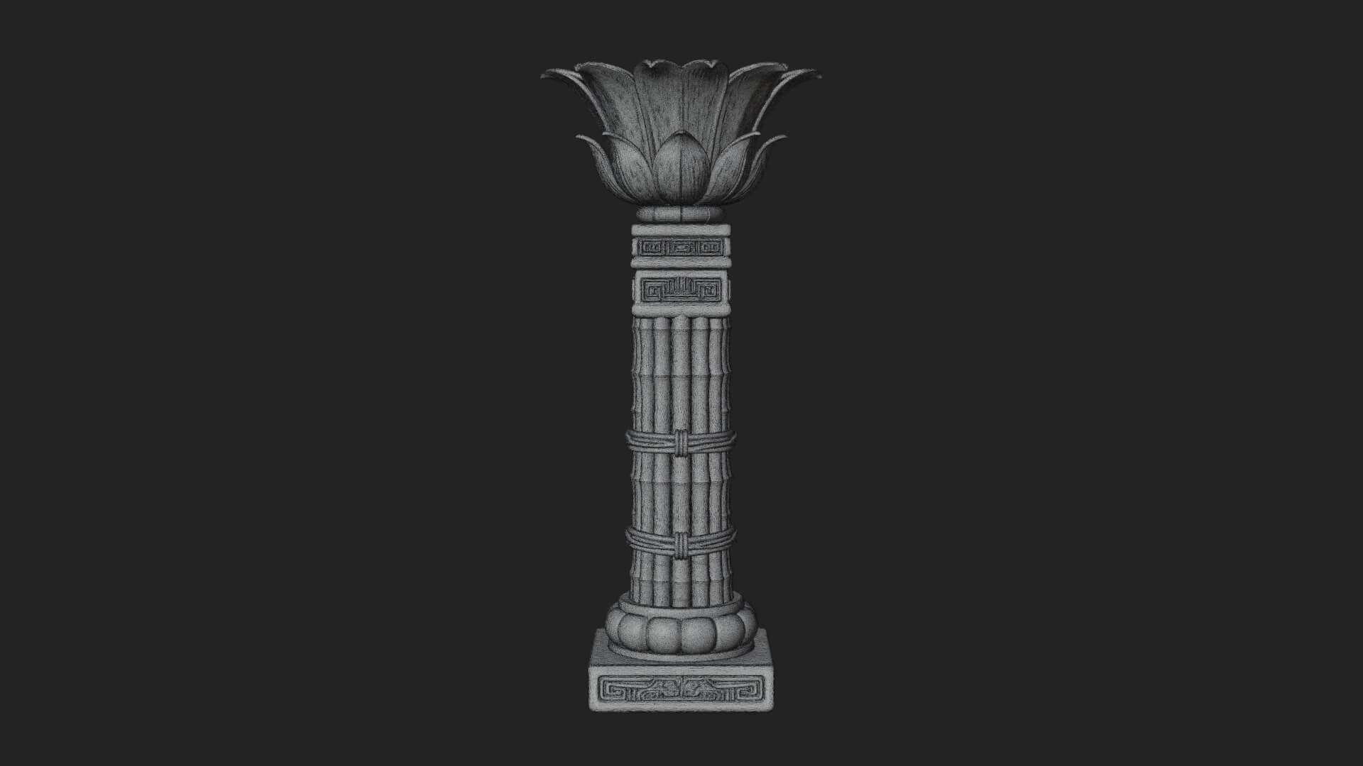 Lotus Column Capital Design 15 3D Print Model 3D Model