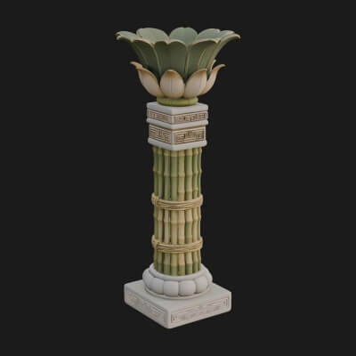 Lotus Column Capital Design 15 3D Print Model