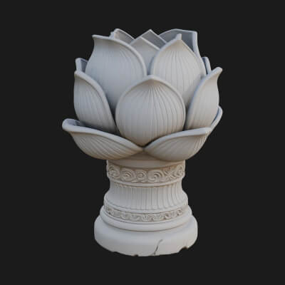 Lotus Column Capital Design 3 3D Print Model