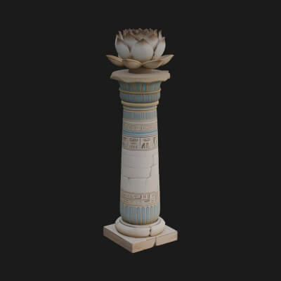 Lotus Column Capital Design 4 3D Print Model