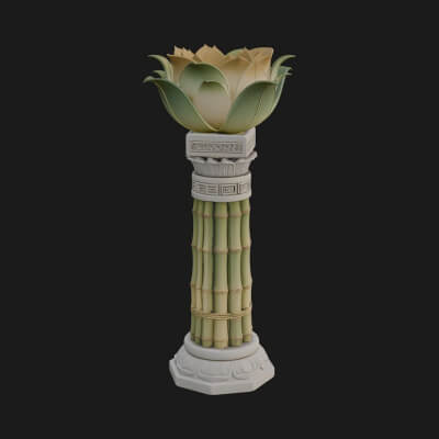 Lotus Column Capital Design 6 3D Print Model