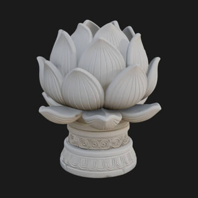 Lotus Column Capital Design 7 3D Print Model