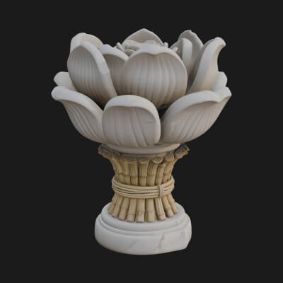 Lotus Column Capital Design 8 3d Print Model