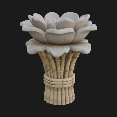 Lotus Column Capital Design 9 3D Print Model