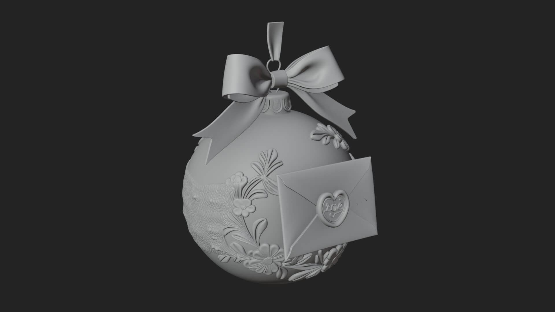 Love Letter Egg Ornament Design 1 3D Print Model 3D Model