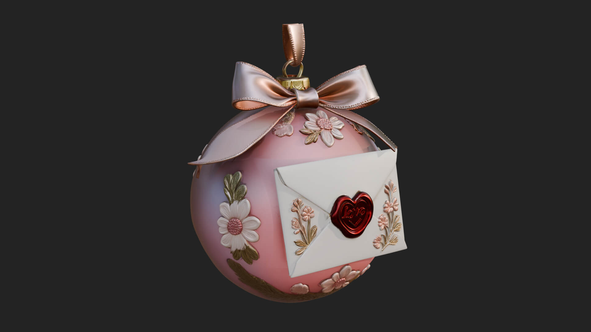 Love Letter Egg Ornament Design 2 3D Print Model 3D Model