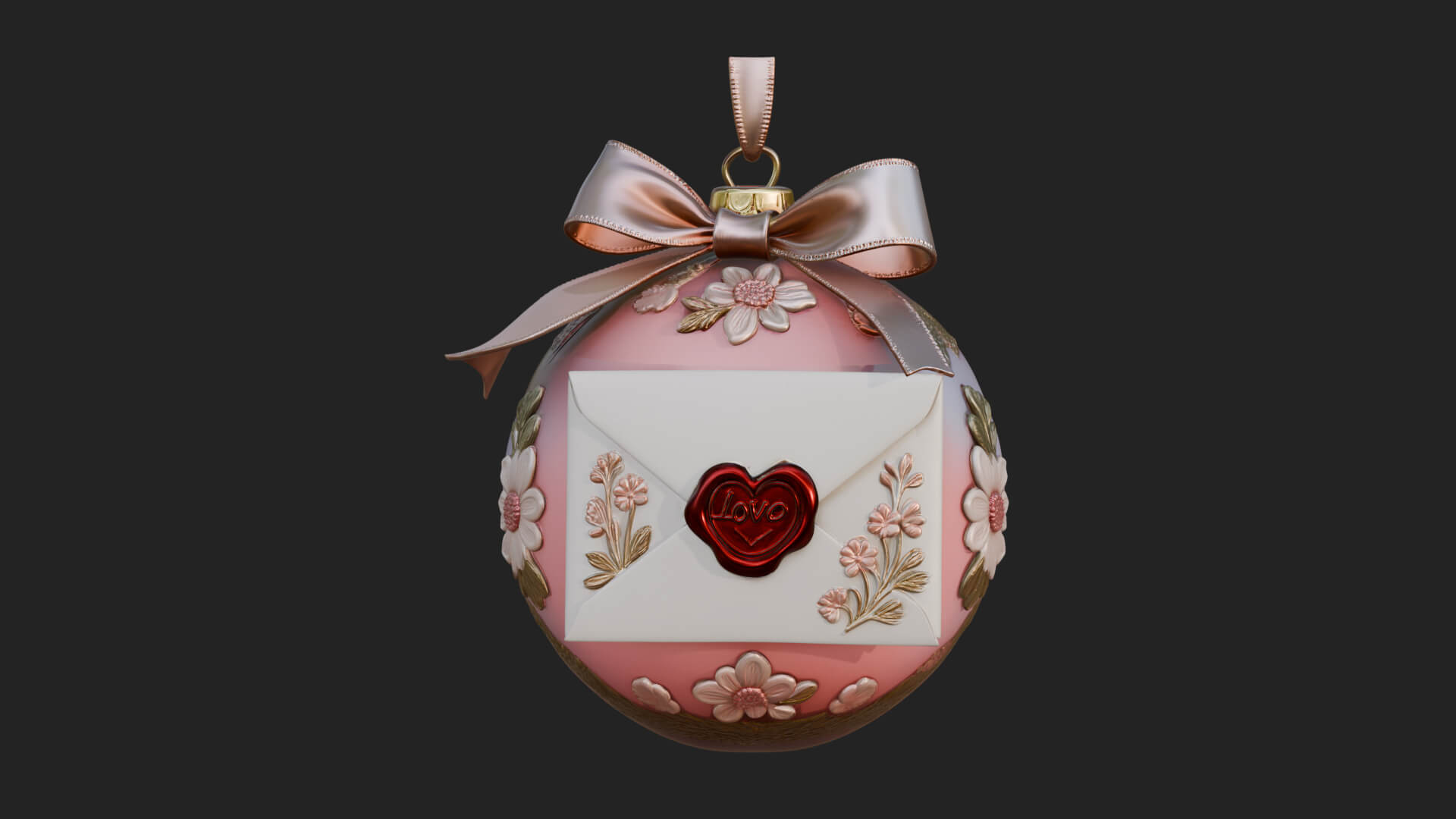 Love Letter Egg Ornament Design 2 3D Print Model 3D Model