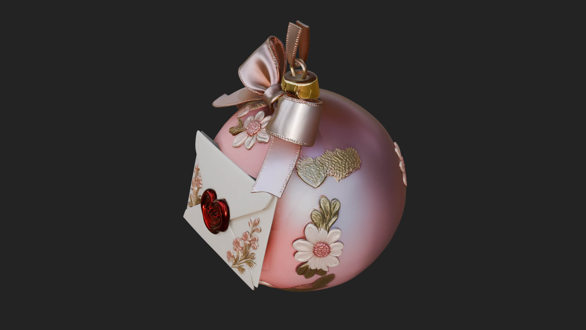 Love Letter Egg Ornament Design 2 3D Print Model 3D Model