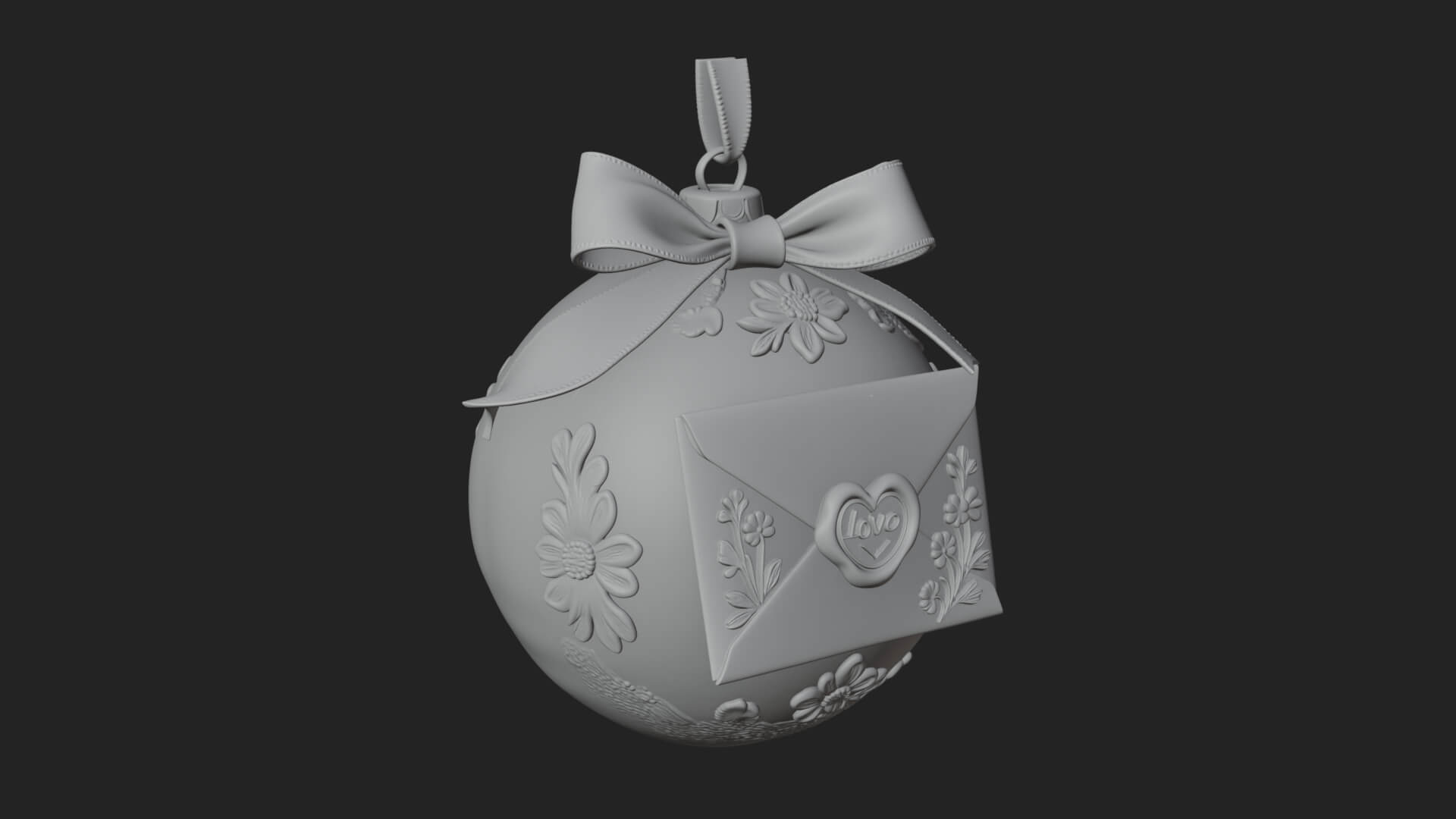 Love Letter Egg Ornament Design 2 3D Print Model 3D Model