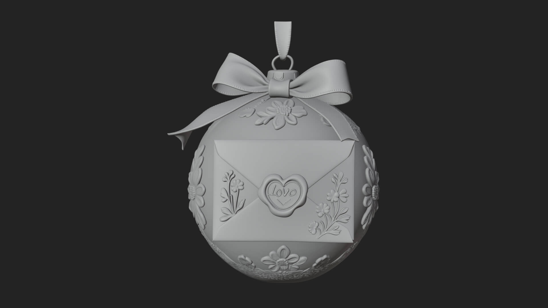 Love Letter Egg Ornament Design 2 3D Print Model 3D Model