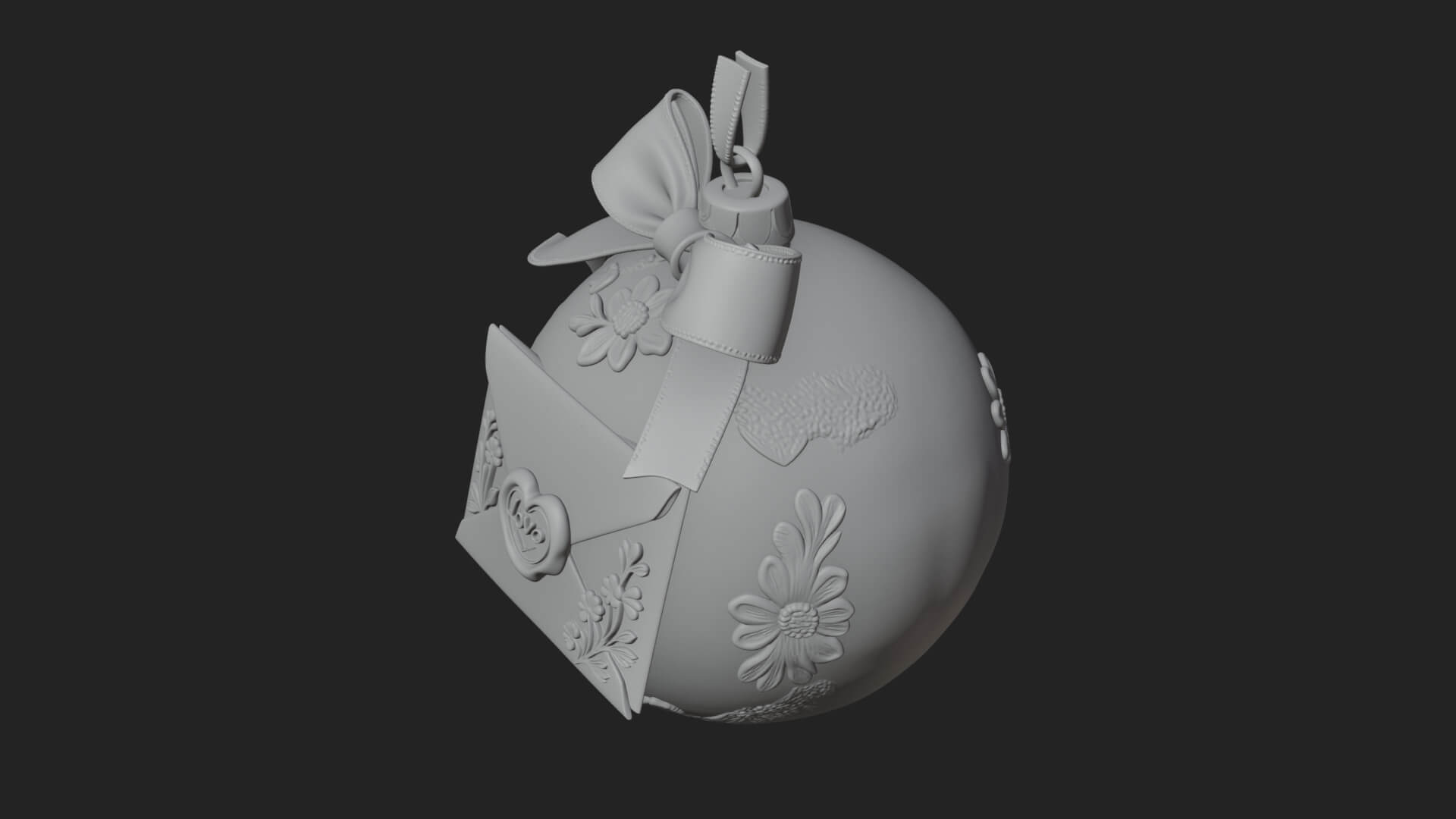 Love Letter Egg Ornament Design 2 3D Print Model 3D Model