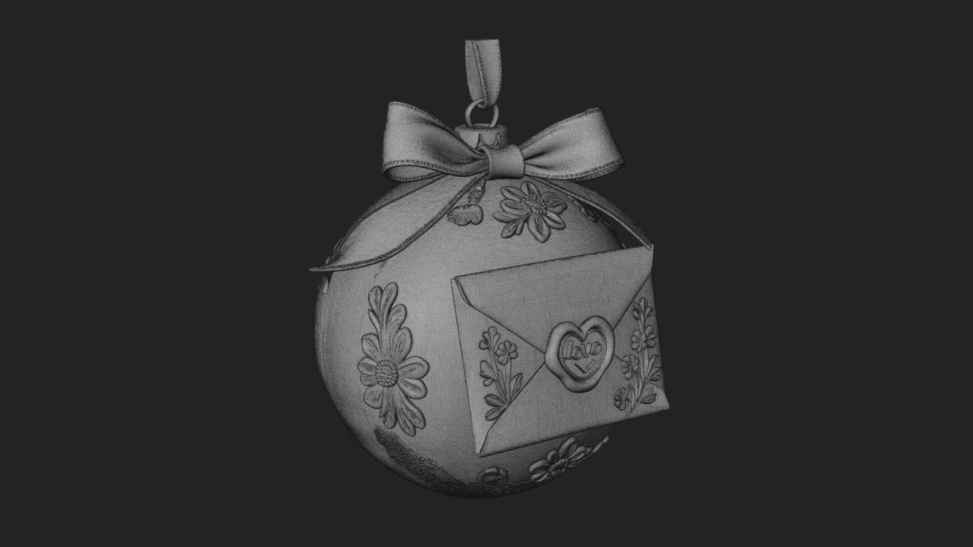 Love Letter Egg Ornament Design 2 3D Print Model 3D Model