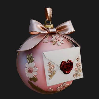 Love Letter Egg Ornament Design 2 3D Print Model