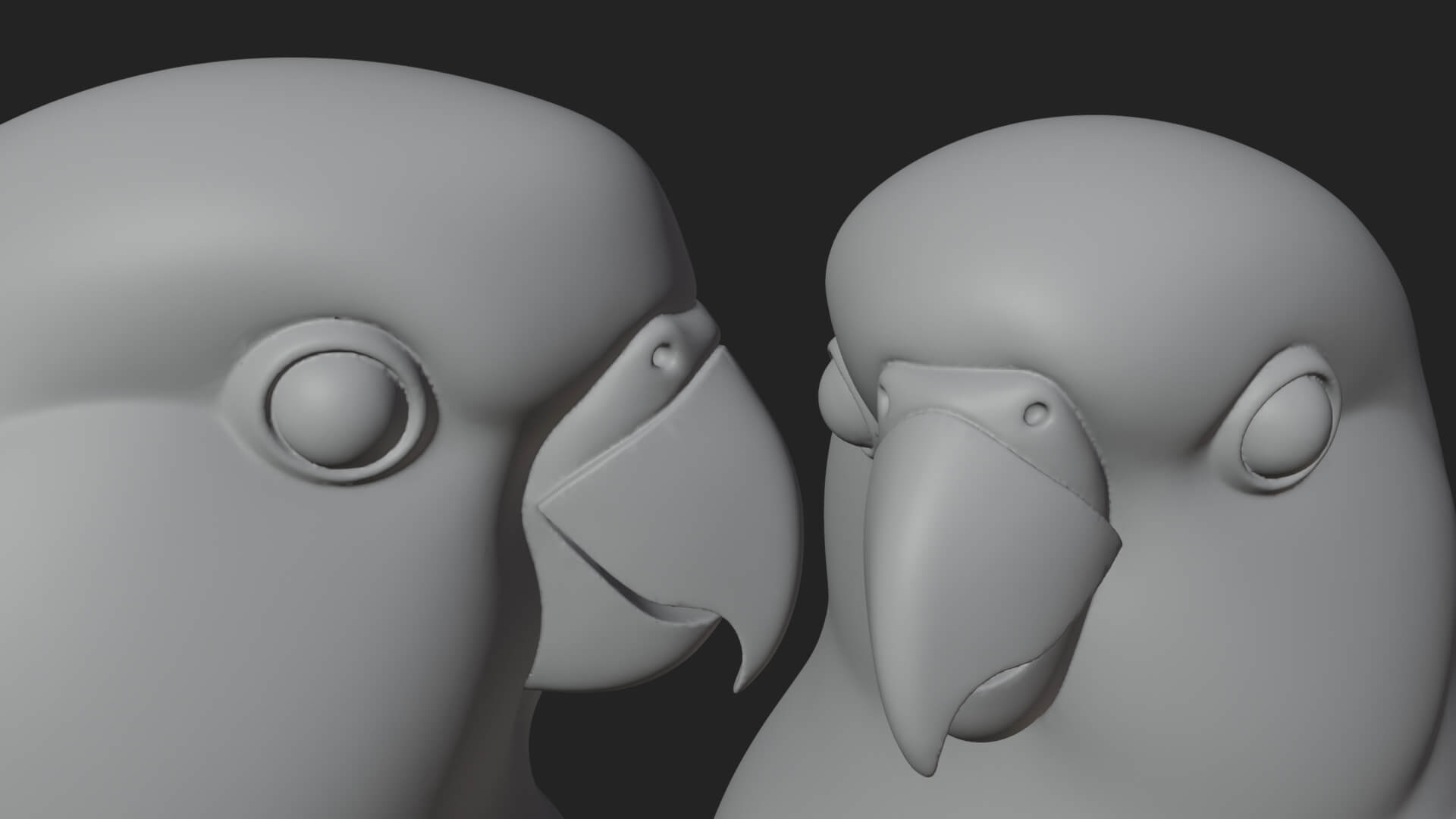 Lovebird Pair on Branch Statue Design 1 3D Print Model 3D Model