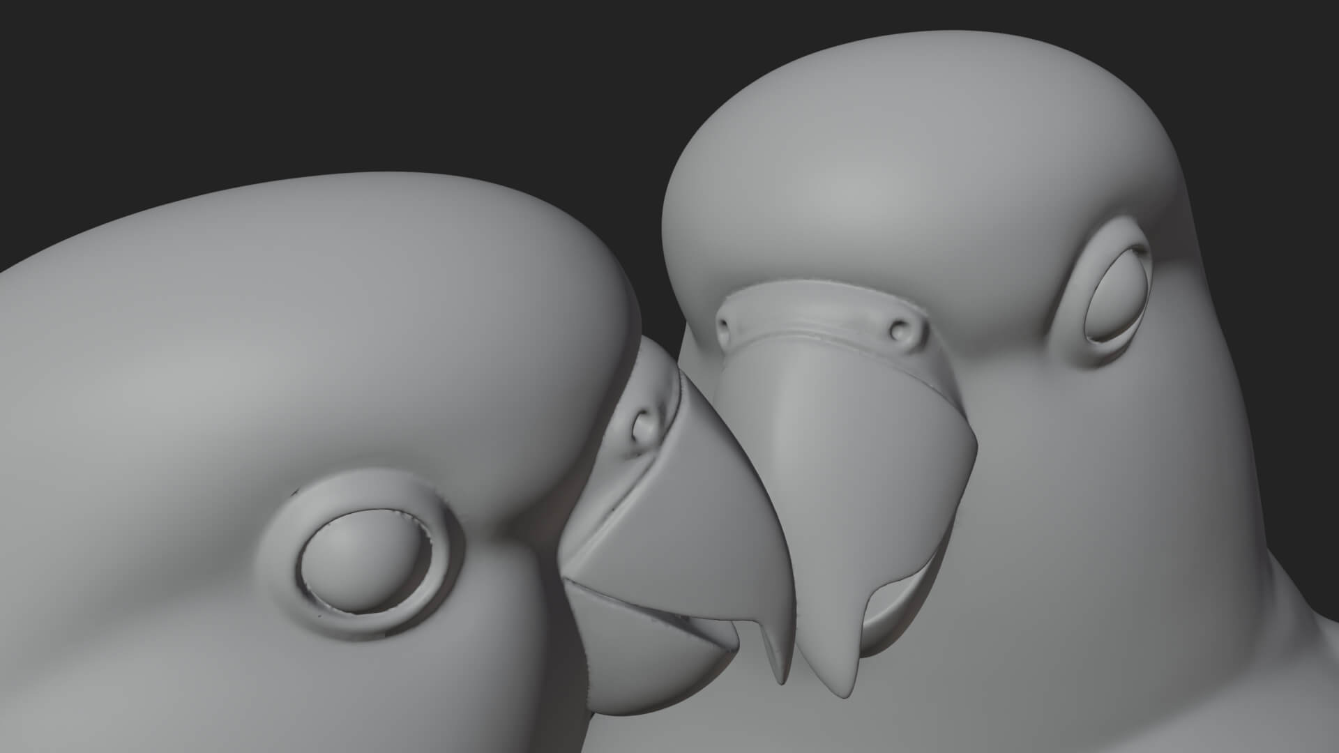 Lovebird Pair on Branch Statue Design 2 3D Print Model 3D Model