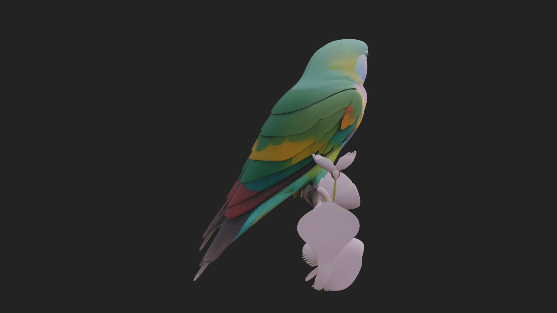 Lovebird Pair on Branch Statue Design 3 3D Print Model 3D Model