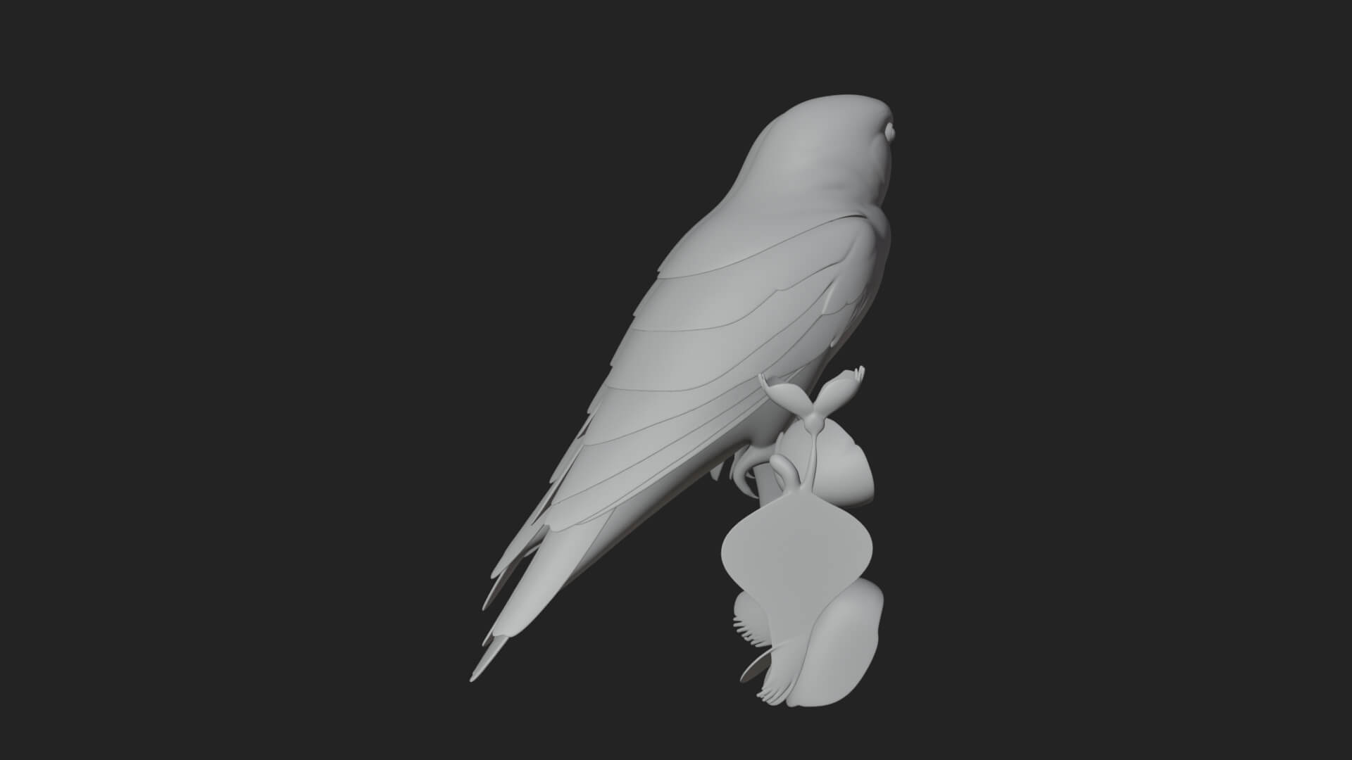 Lovebird Pair on Branch Statue Design 3 3D Print Model 3D Model