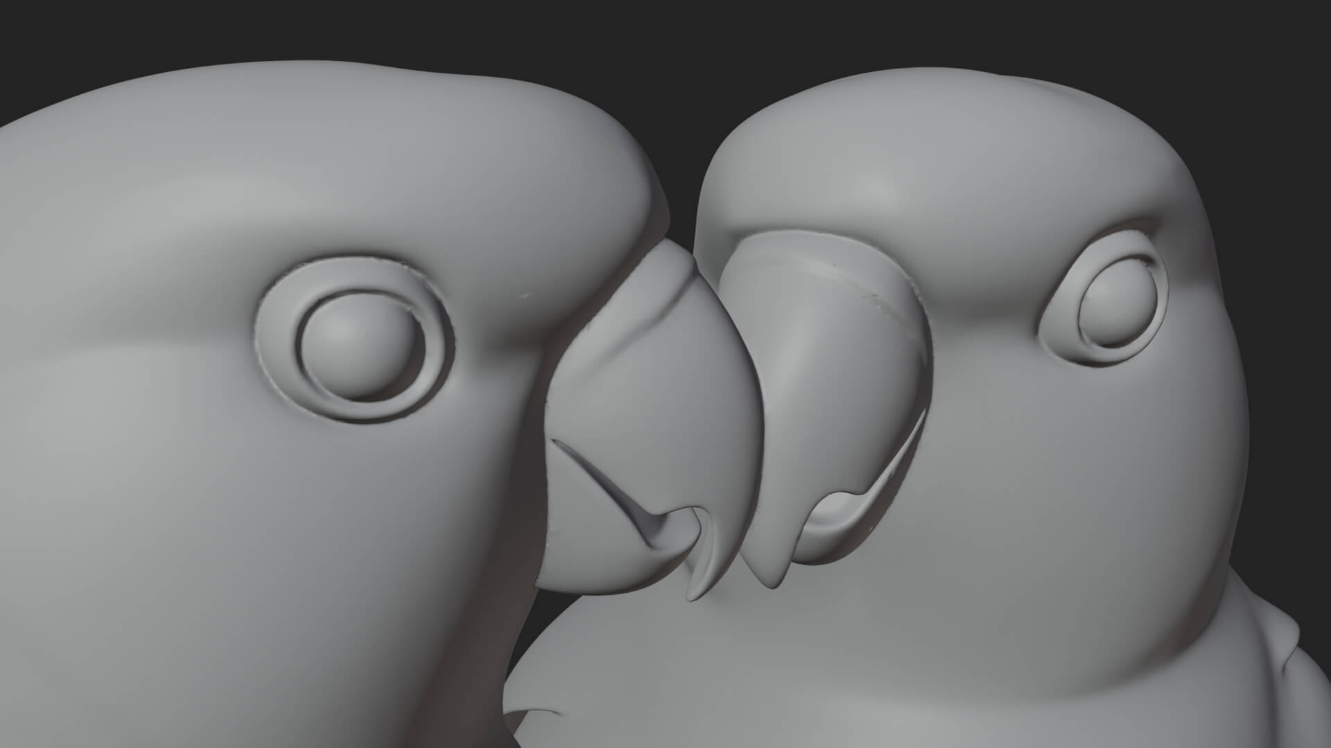 Lovebird Pair on Branch Statue Design 3 3D Print Model 3D Model