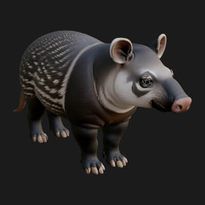 Lowland Tapir Statue Design 8 3D Print Model
