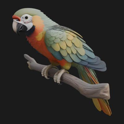 Macaw Parrot Statue Design 3 3D Print Model