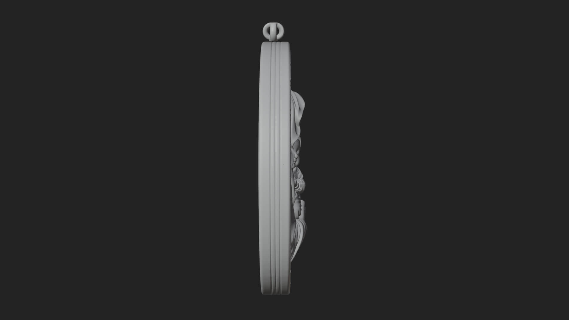 Madonna with Child Oval Plaque Design 1 3D Print Model 3D Model